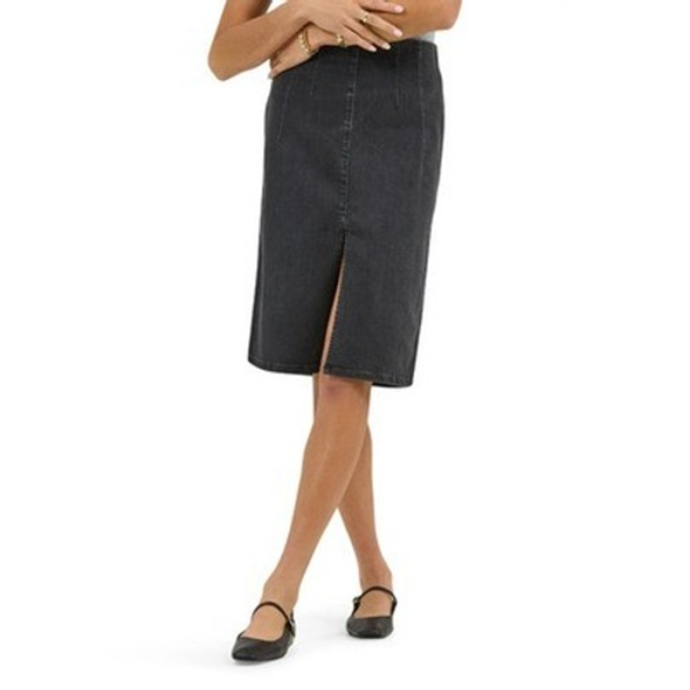 Lee®‎ Womens Heritage Midi Skirt, Size M Inky Lead Pull on Skirt Black NEW